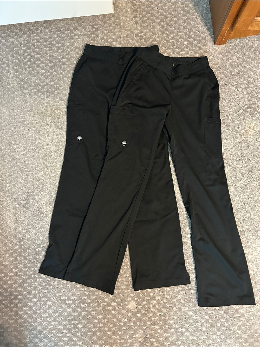 Black XS Cargo Scrub Pants - Pair